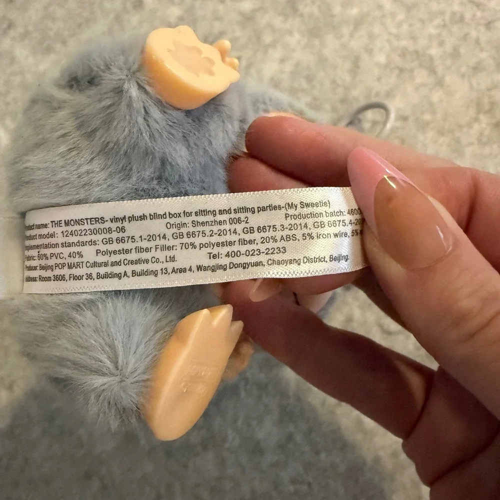 Pop Mart Labubu The Monsters Plush Vinyl Figure Grey Bunny Suit Small Toy Kasing
